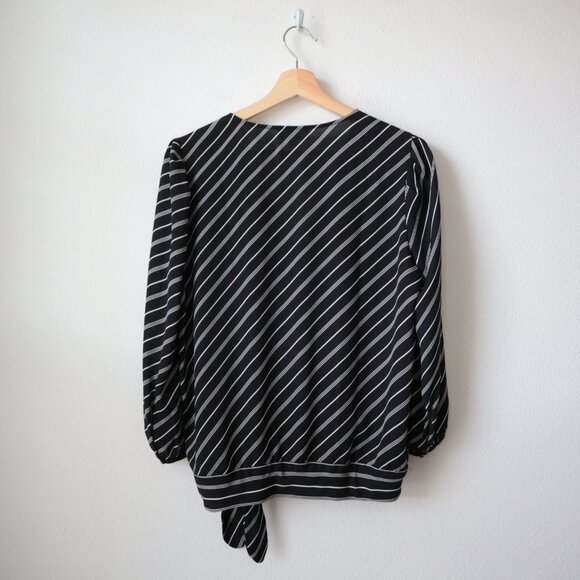 LOFT Striped Wrap Top with Waist Tie | S - Picture 6 of 6